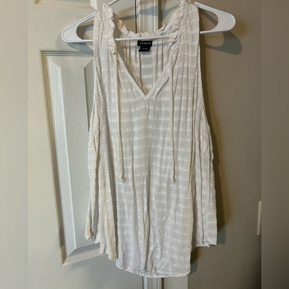 White Torrid Tie Front Tank